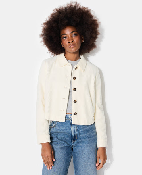 Veste droite et courte en velours - PIMKIE - 1