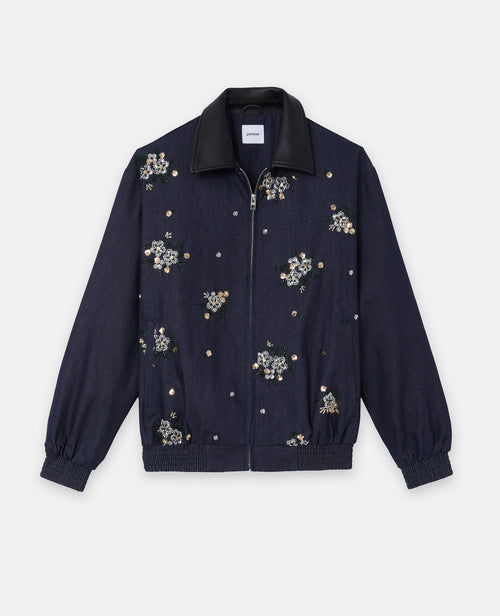 Veste oversize en jean avec fleurs en sequins - PIMKIE - 4