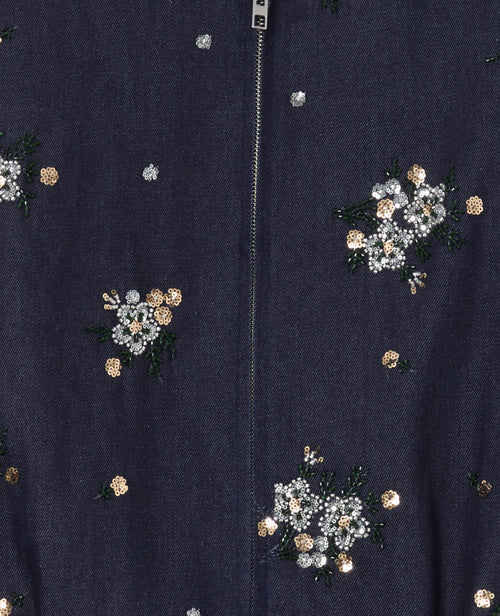 Veste oversize en jean avec fleurs en sequins - PIMKIE - 8