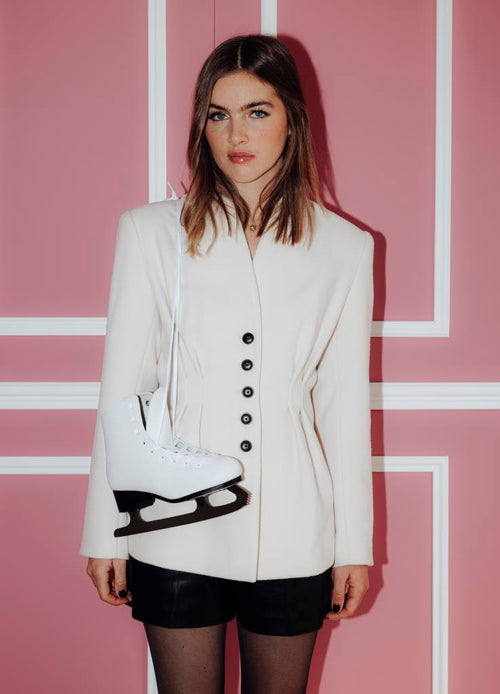 Veste blazer façon drap de laine avec pinces - PIMKIE - 1