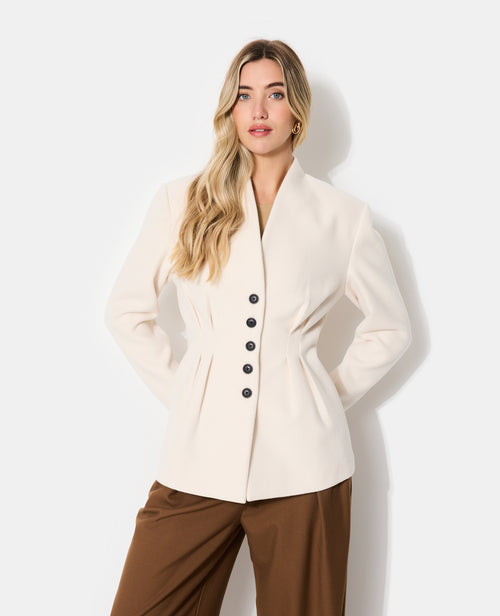 Veste blazer façon drap de laine avec pinces - PIMKIE - 5