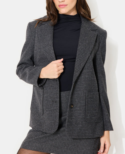 Veste blazer à carreaux avec laine - PIMKIE - 5