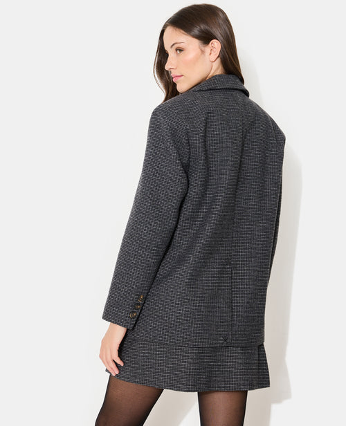 Veste blazer à carreaux avec laine - PIMKIE - 6