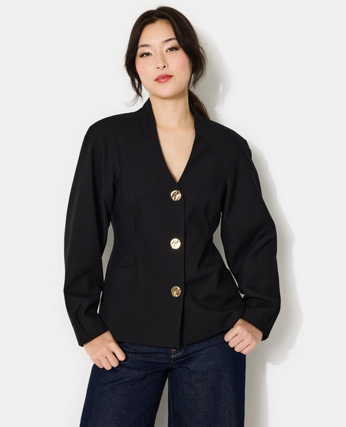 Veste sans col cintrée avec boutons fantaisie - PIMKIE - 1