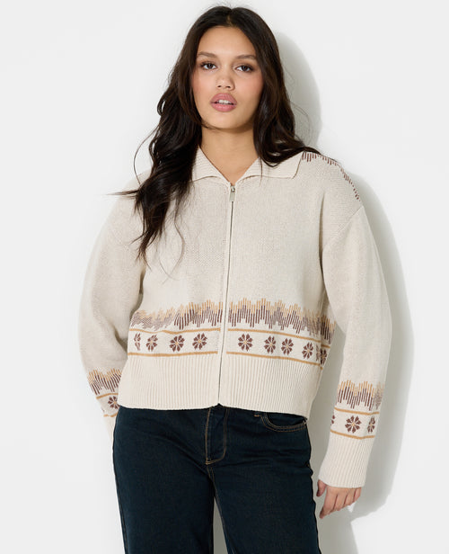 Gilet zippé jacquard avec cheval au dos - PIMKIE - 5