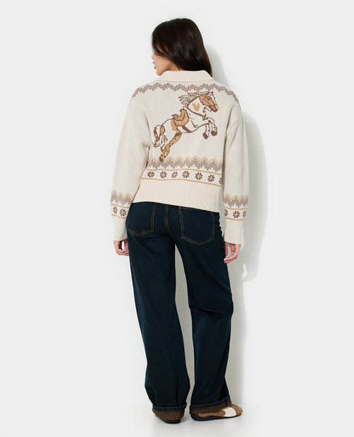 Gilet zippé jacquard avec cheval au dos - PIMKIE - 6