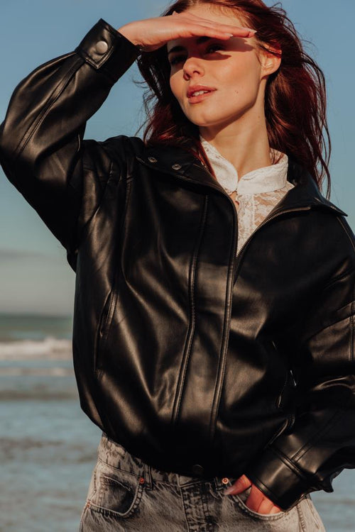 Blouson boule en simili avec col montant - PIMKIE - 1