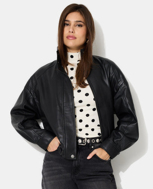 Blouson boule en simili avec col montant - PIMKIE - 1