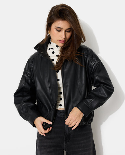 Blouson boule en simili avec col montant - PIMKIE - 5