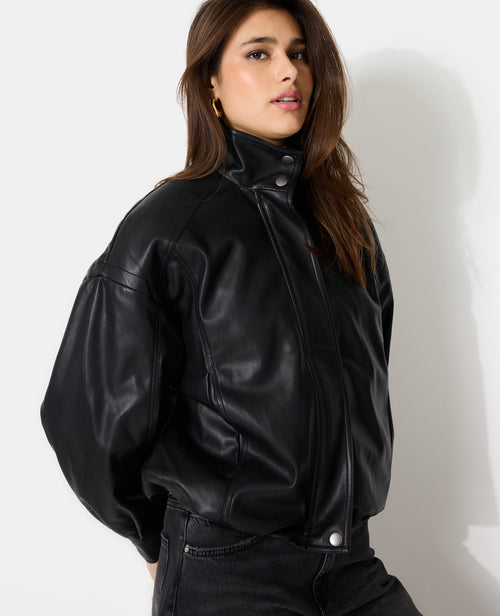 Blouson boule en simili avec col montant - PIMKIE - 7
