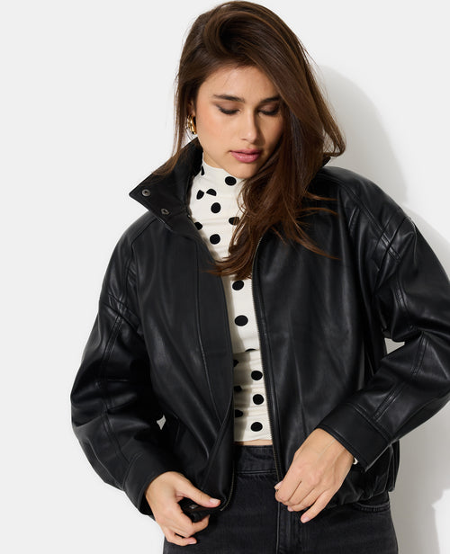 Blouson boule en simili avec col montant - PIMKIE - 8