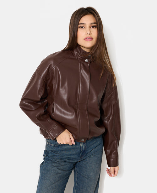 Blouson boule en simili avec col montant - PIMKIE - 1