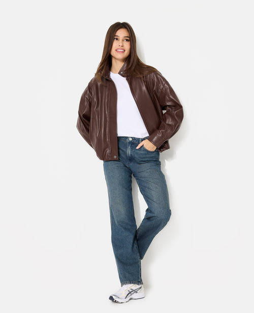 Blouson boule en simili avec col montant - PIMKIE - 3