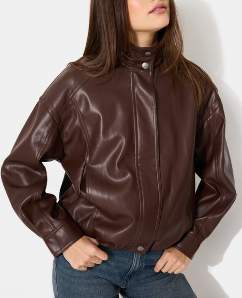 Blouson boule en simili avec col montant - PIMKIE - 7