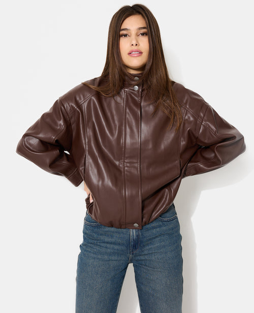 Blouson boule en simili avec col montant - PIMKIE - 8