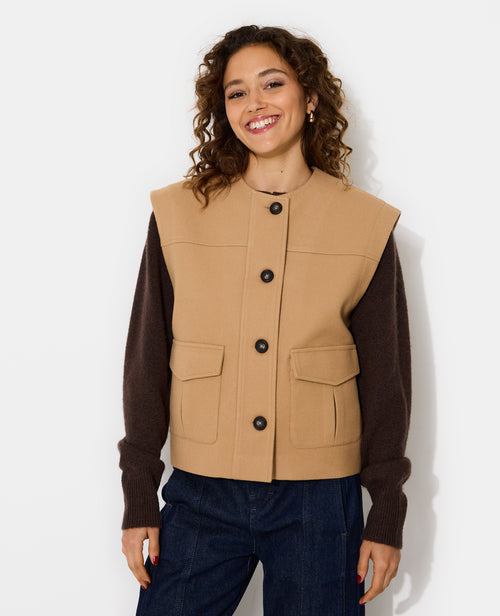 Veste sans manches effet drap de laine - PIMKIE - 5