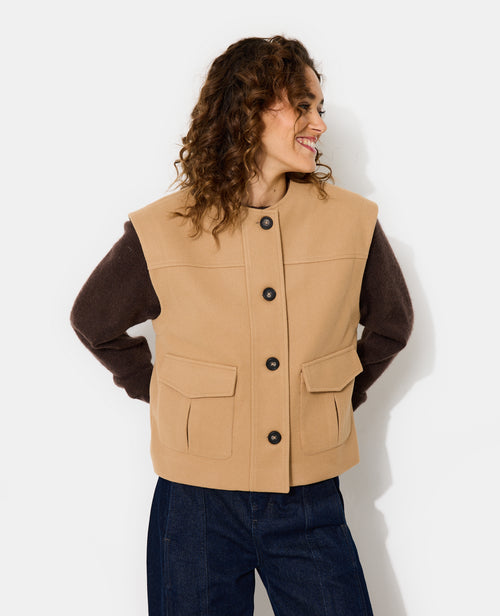 Veste sans manches effet drap de laine - PIMKIE - 7