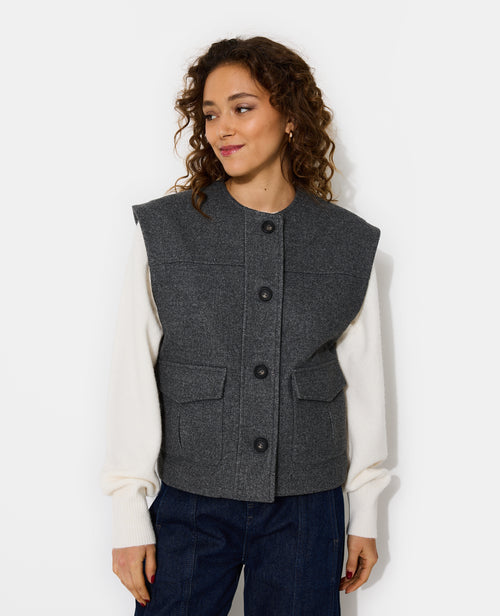 Veste sans manches effet drap de laine - PIMKIE - 1