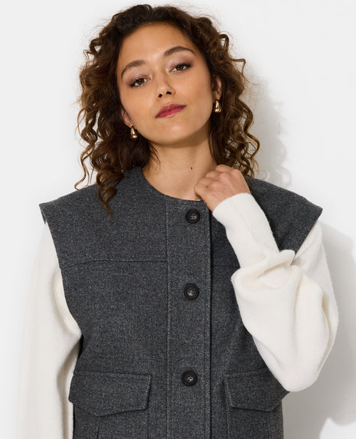 Veste sans manches effet drap de laine - PIMKIE - 2