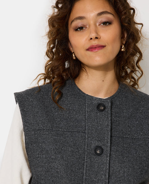 Veste sans manches effet drap de laine - PIMKIE - 1