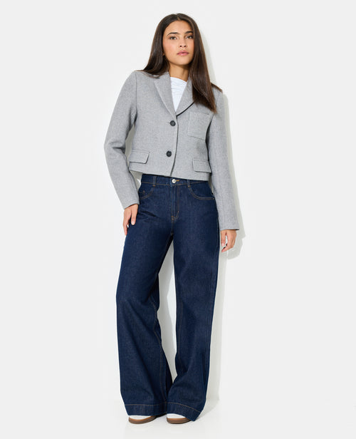 Veste blazer courte en tissu épais avec laine - PIMKIE - 2