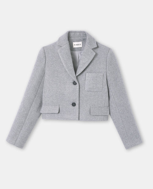 Veste blazer courte en tissu épais avec laine - PIMKIE - 4