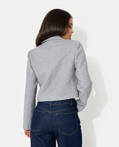Veste blazer courte en tissu épais avec laine - PIMKIE - 6