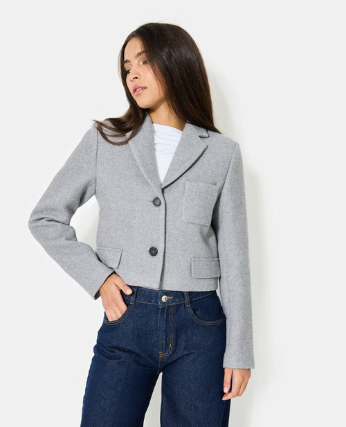 Veste blazer courte en tissu épais avec laine - PIMKIE - 7