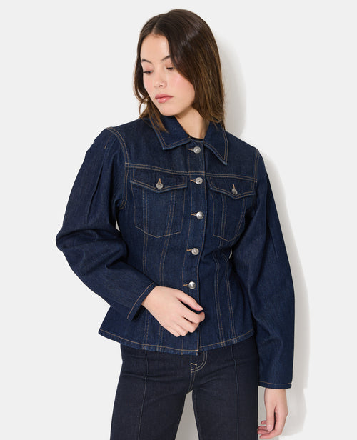 Veste en jean cintrée avec manches ballons - PIMKIE - 1