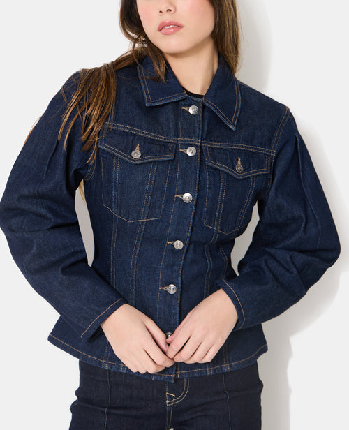 Veste en jean cintrée avec manches ballons - PIMKIE - 2