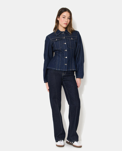 Veste en jean cintrée avec manches ballons - PIMKIE - 3