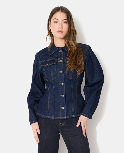 Veste en jean cintrée avec manches ballons - PIMKIE - 8