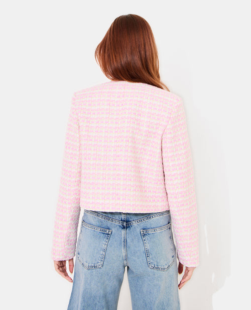 Veste droite en tweed avec boutons fantaisie - PIMKIE - 6