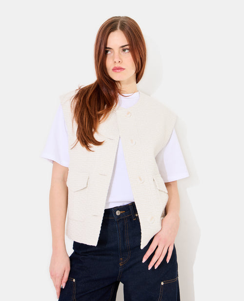 Veste sans manches en tweed avec lurex - PIMKIE - 2