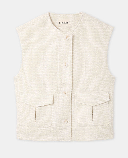 Veste sans manches en tweed avec lurex - PIMKIE - 4