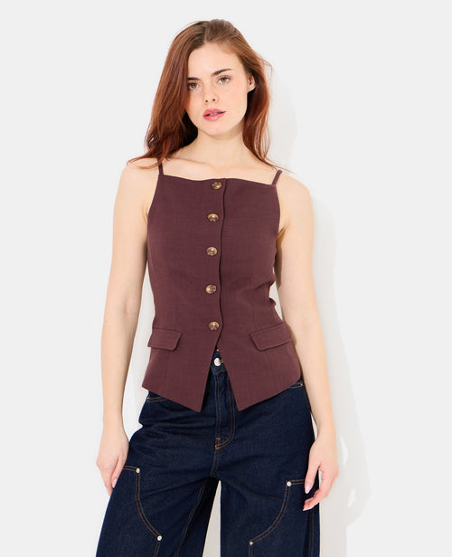 Gilet barman à bretelles avec boutons - PIMKIE - 1