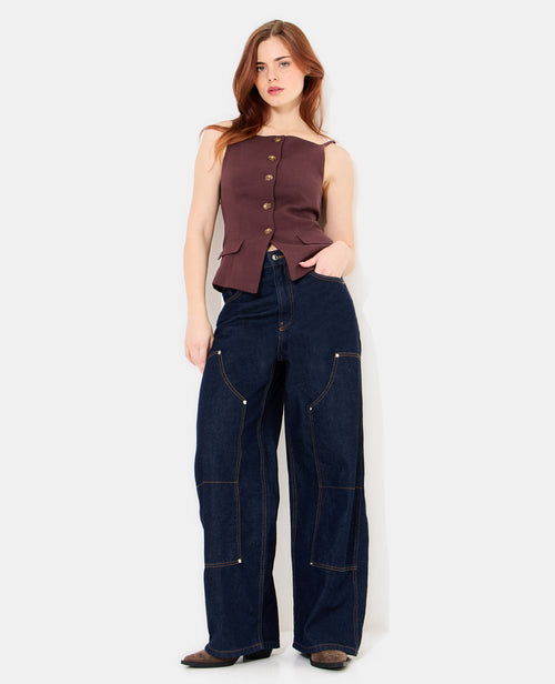 Gilet barman à bretelles avec boutons - PIMKIE - 3