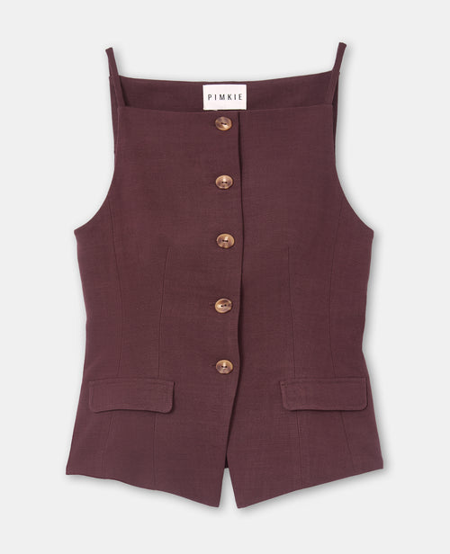 Gilet barman à bretelles avec boutons - PIMKIE - 4