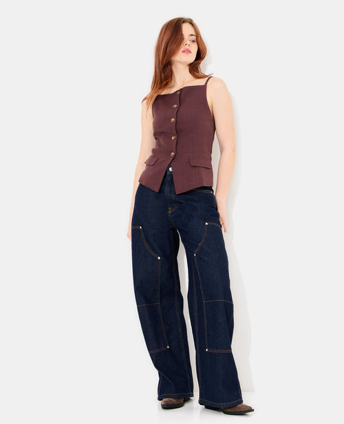 Gilet barman à bretelles avec boutons - PIMKIE - 5