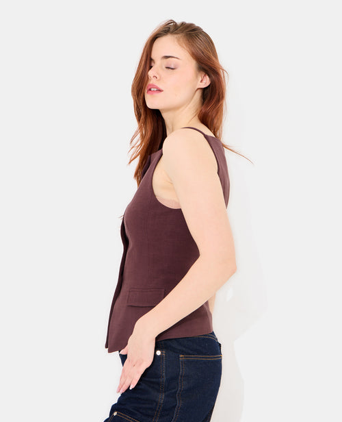 Gilet barman à bretelles avec boutons - PIMKIE - 8