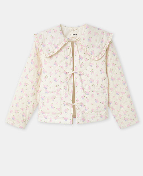 Veste matelassée motifs fleurs avec grand col - PIMKIE - 4