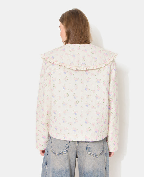 Veste matelassée motifs fleurs avec grand col - PIMKIE - 6