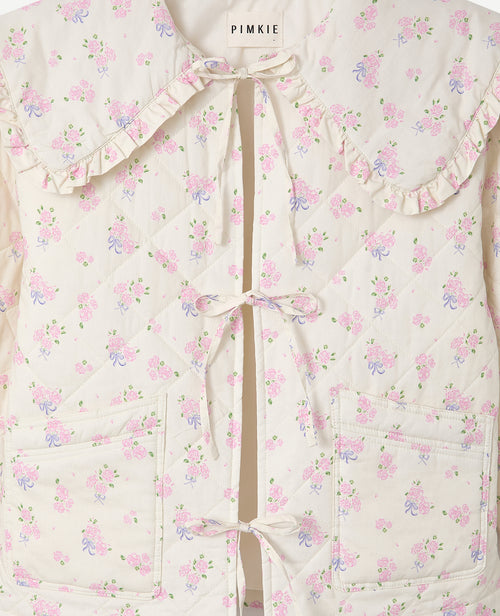 Veste matelassée motifs fleurs avec grand col - PIMKIE - 2
