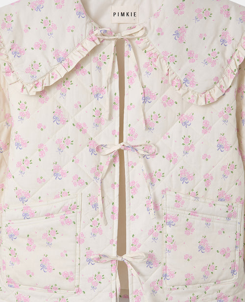 Veste matelassée motifs fleurs avec grand col - PIMKIE - 3
