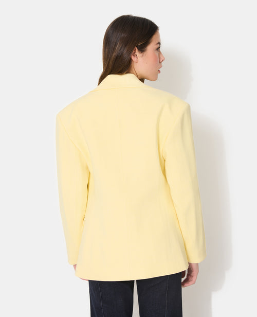 Veste blazer long et cintré en tissu effet lin - PIMKIE - 6