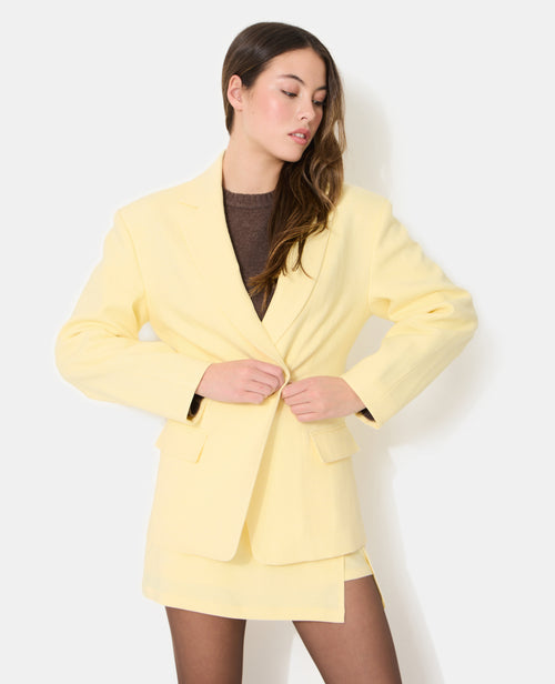Veste blazer long et cintré en tissu effet lin - PIMKIE - 7