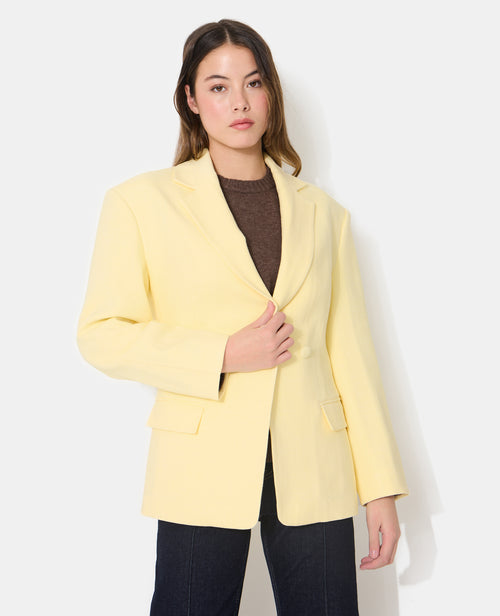 Veste blazer long et cintré en tissu effet lin - PIMKIE - 8