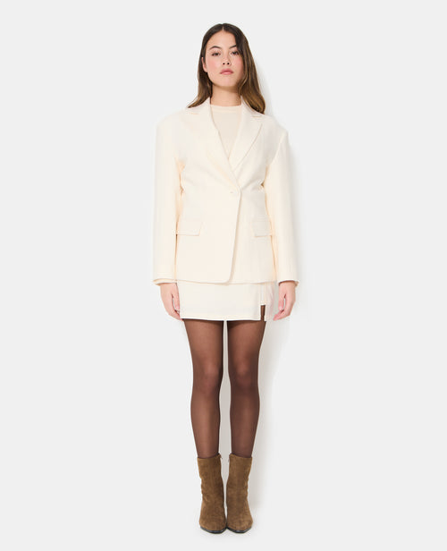Veste blazer long et cintré en tissu effet lin - PIMKIE - 7