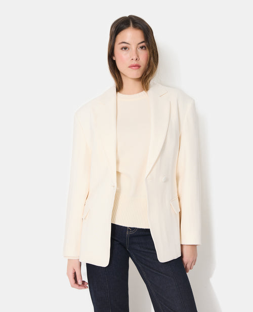 Veste blazer long et cintré en tissu effet lin - PIMKIE - 8