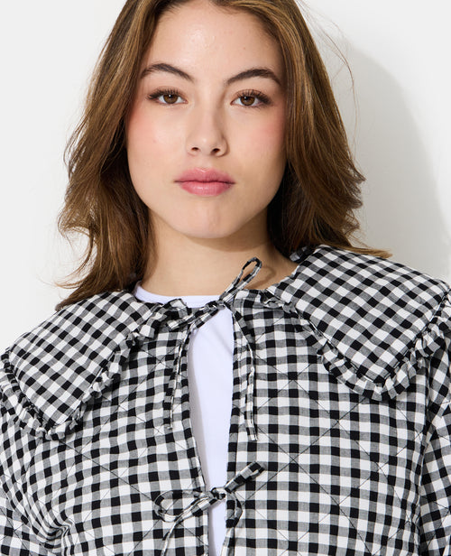 Veste matelassée motif vichy avec grand col - PIMKIE - 2